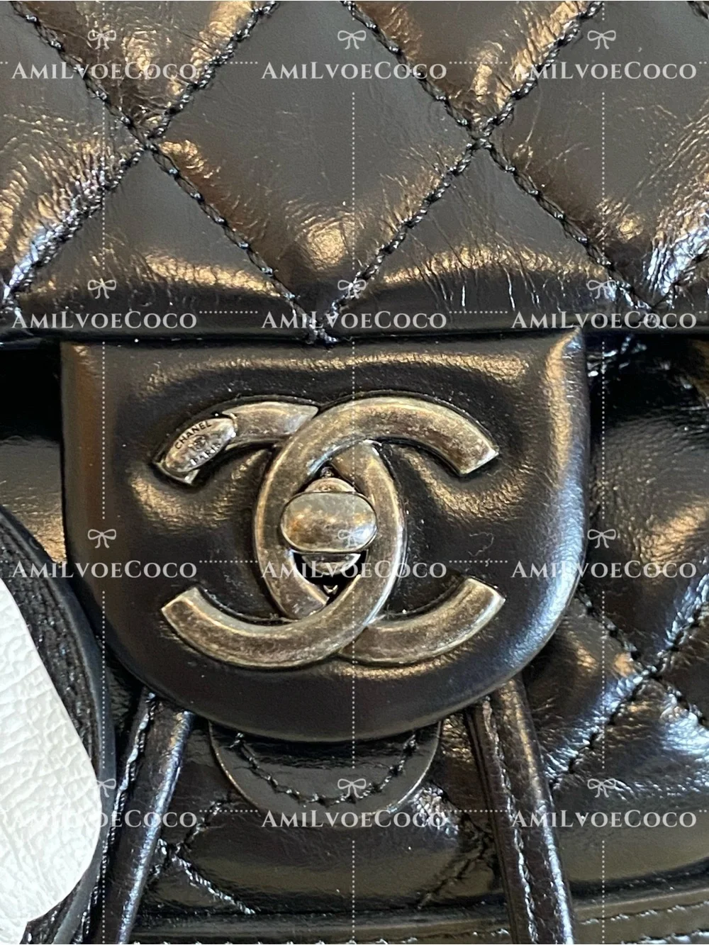 CHANEL mountain Backpack Black Aged glazed Calfskin Ruthenium Hardware